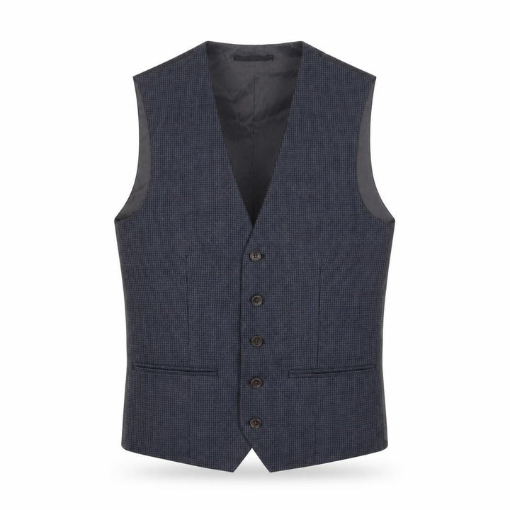NEXT Mens Blue Plaid Polyester Jacket Suit Waistcoat Size S Regular