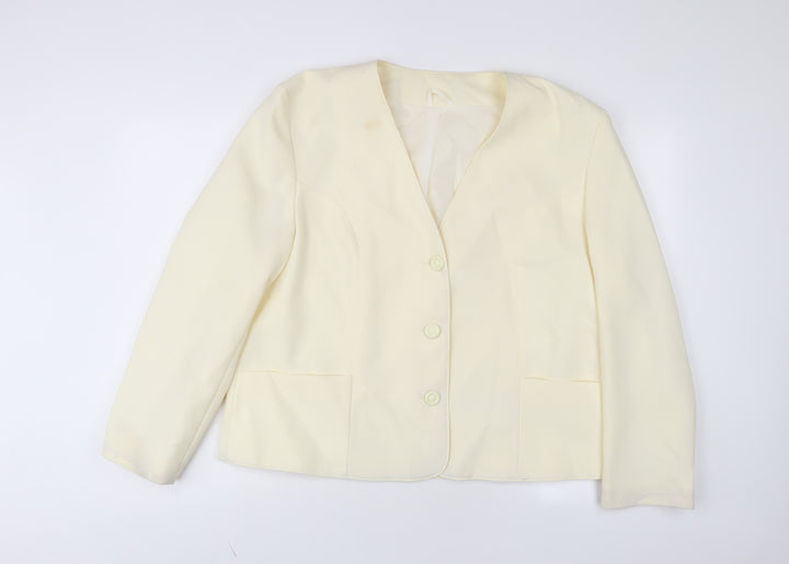 Debenhams Womens Ivory Jacket Size 18 Button