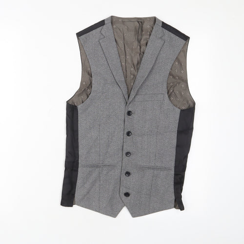 NEXT Mens Grey Polyester Jacket Suit Waistcoat Size S Regular