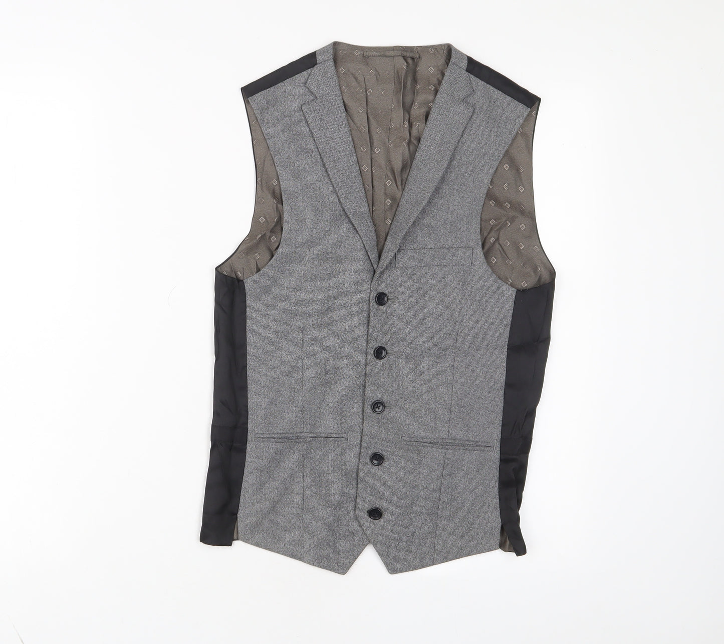 NEXT Mens Grey Polyester Jacket Suit Waistcoat Size S Regular