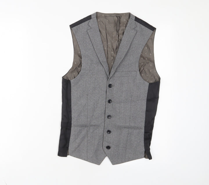 NEXT Mens Grey Polyester Jacket Suit Waistcoat Size S Regular