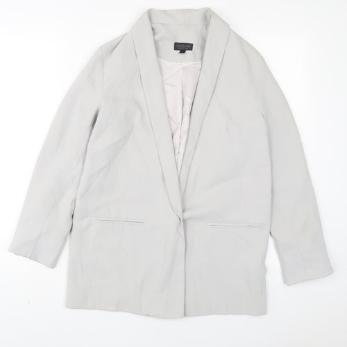 Topshop Womens Grey Jacket Blazer Size 8 Button