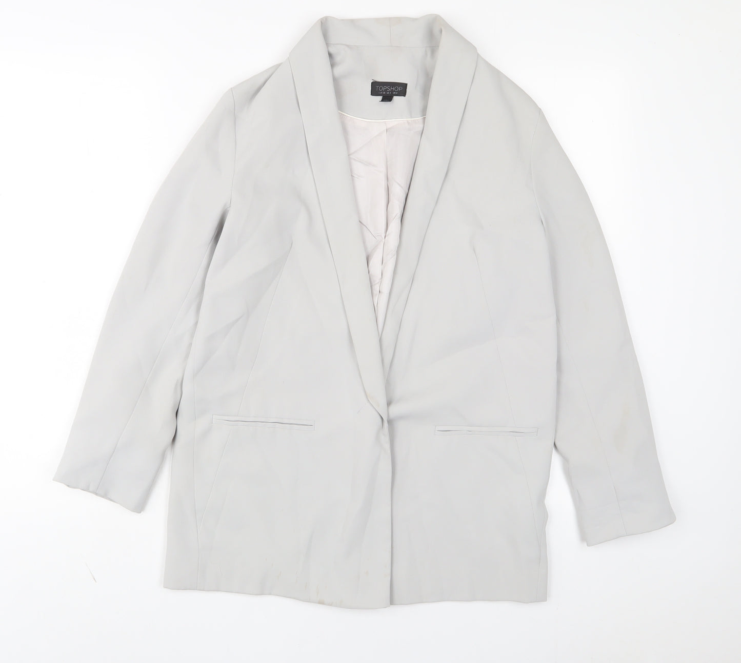 Topshop Womens Grey Jacket Blazer Size 8 Button
