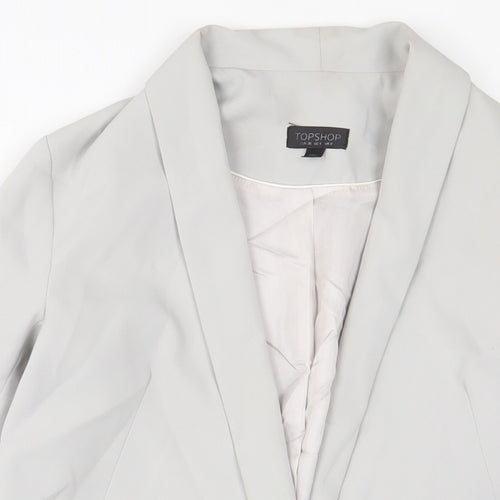 Topshop Womens Grey Jacket Blazer Size 8 Button