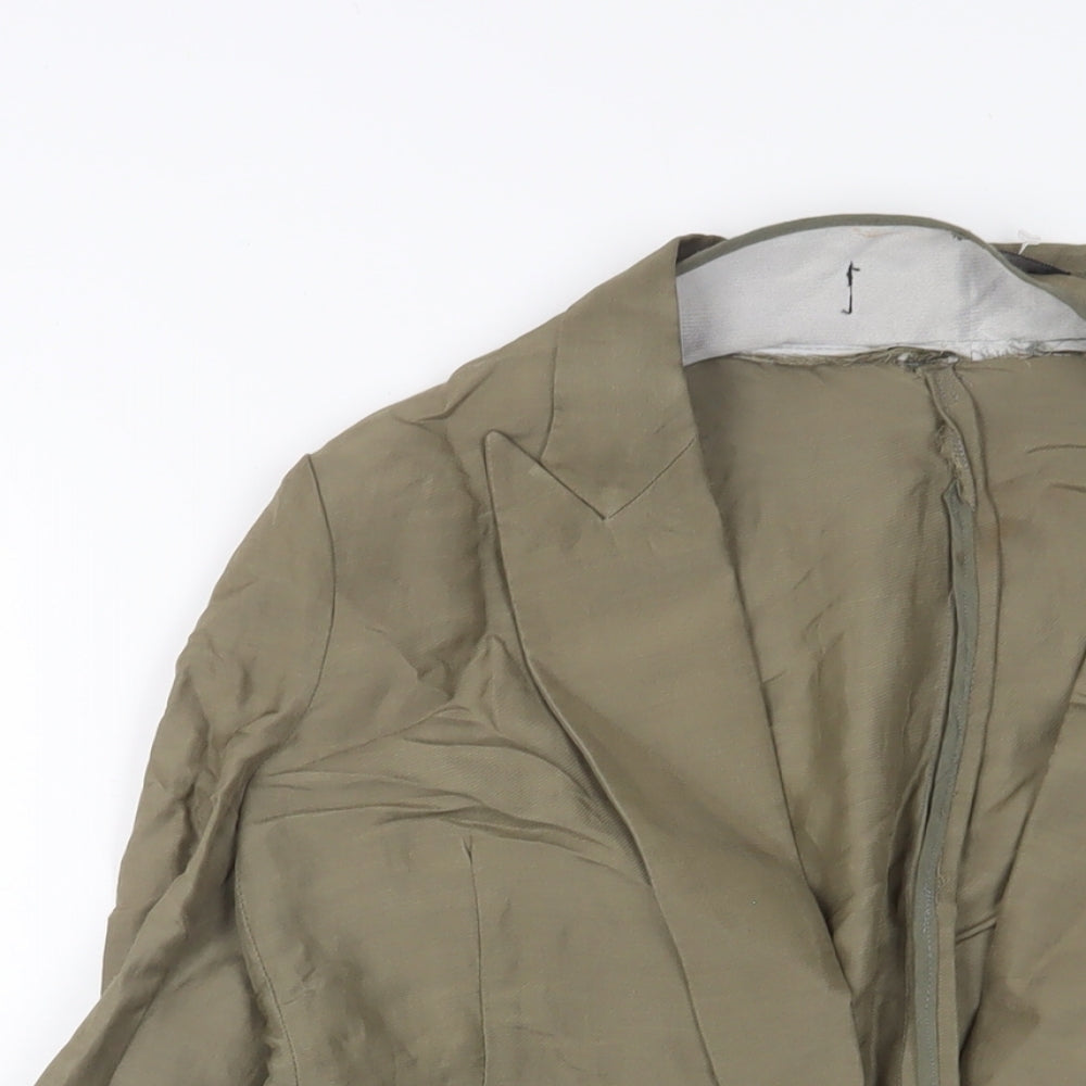 Zara Womens Green Jacket Blazer Size S Button