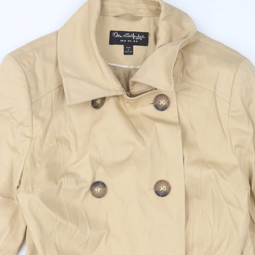 Miss Selfridge Womens Beige Overcoat Coat Size 10 Button - Belted