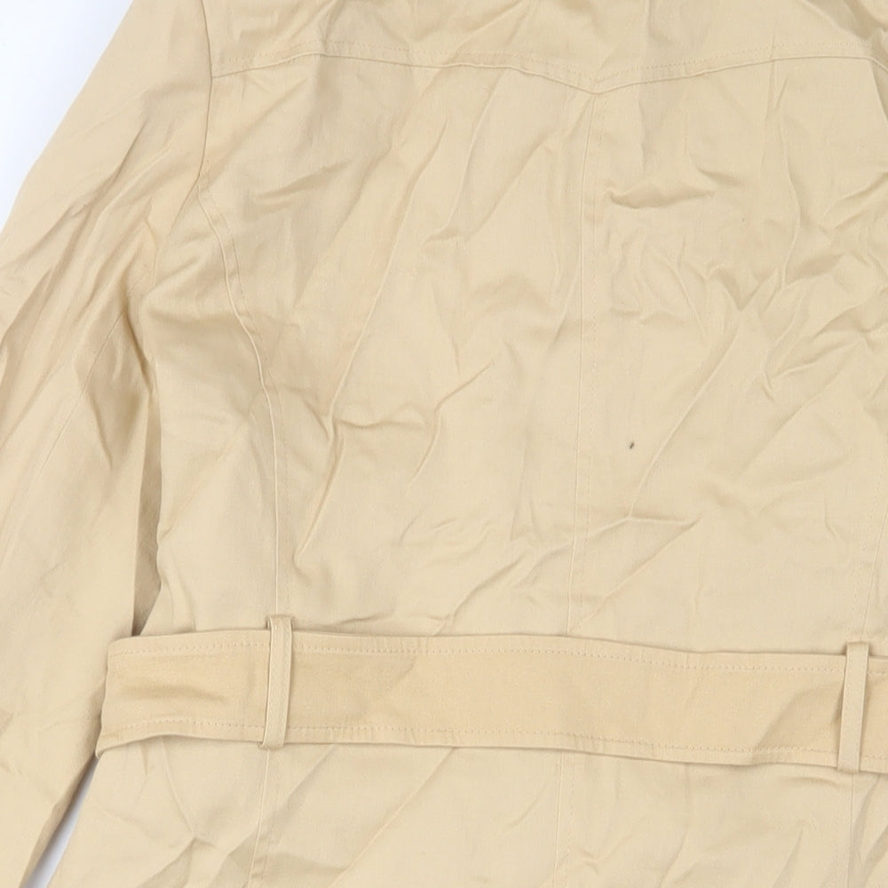 Miss Selfridge Womens Beige Overcoat Coat Size 10 Button - Belted