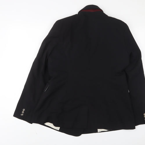 Topshop Womens Black Jacket Blazer Size 14 Button