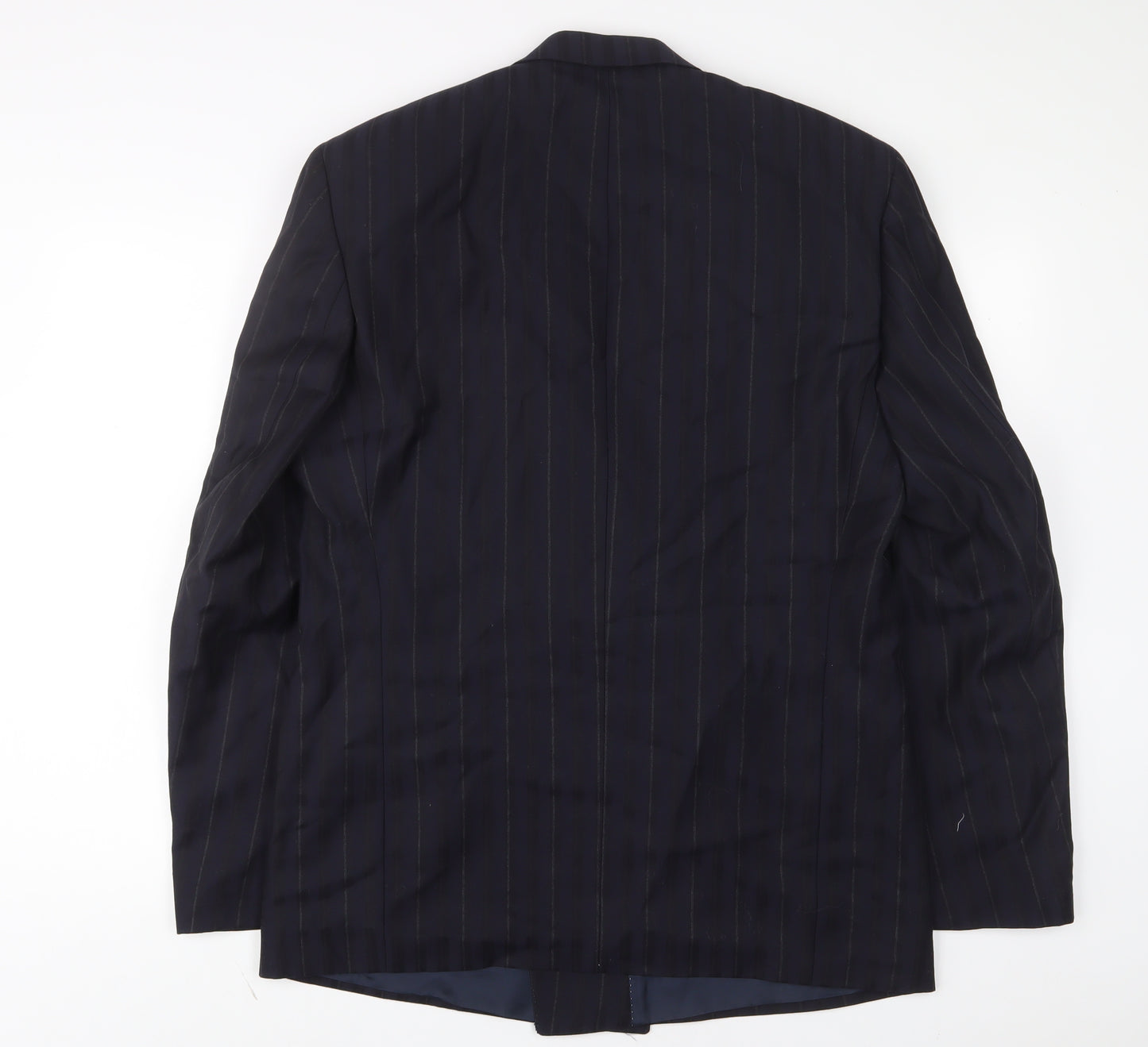 Van Girls Mens Blue Striped Wool Jacket Suit Jacket Size 42 Regular