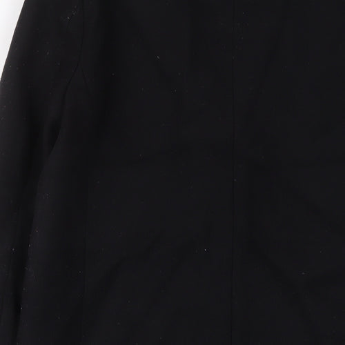 Zara Womens Black Overcoat Coat Size M Button