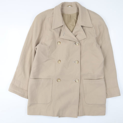 Essentials Womens Beige Jacket Coat Size 4 Button