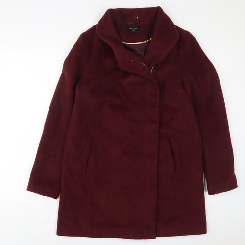 New Look Womens Red Overcoat Coat Size 12 Zip - Pockets