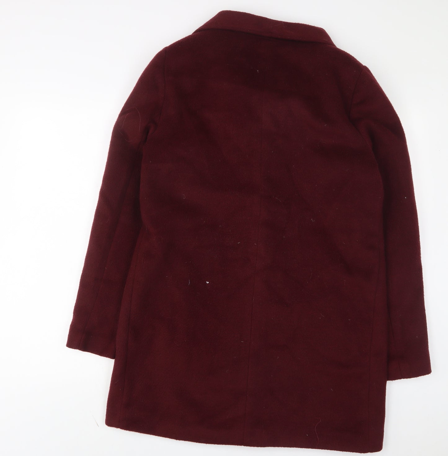 New Look Womens Red Overcoat Coat Size 12 Zip - Pockets