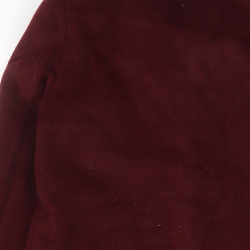 New Look Womens Red Overcoat Coat Size 12 Zip - Pockets