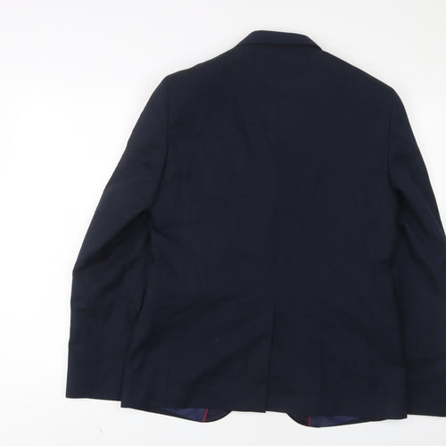 Burton Mens Blue Polyester Jacket Suit Jacket Size 40 Regular