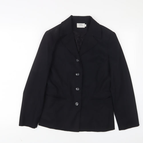 lambda Womens Black Jacket Blazer Size S Button