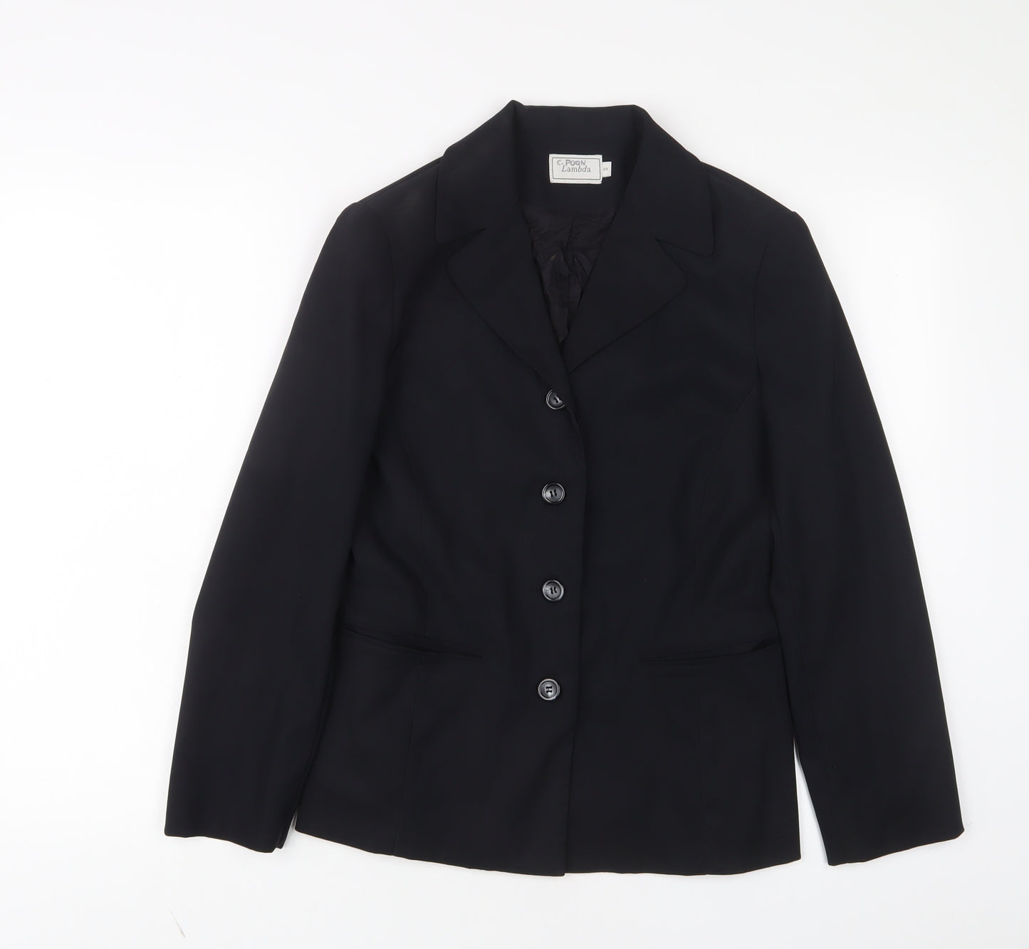 lambda Womens Black Jacket Blazer Size S Button