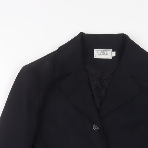 lambda Womens Black Jacket Blazer Size S Button