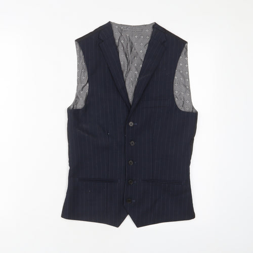 NEXT Mens Blue Wool Jacket Suit Waistcoat Size 34 Regular