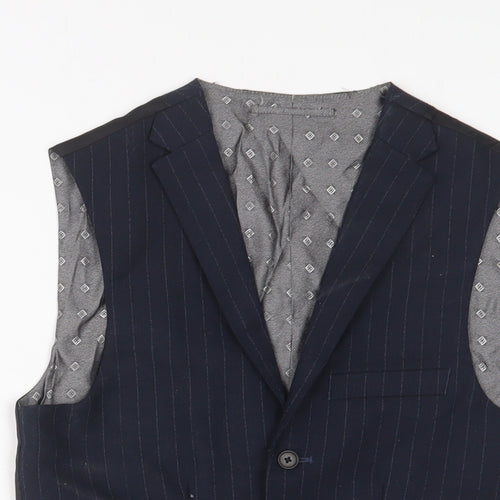 NEXT Mens Blue Wool Jacket Suit Waistcoat Size 34 Regular