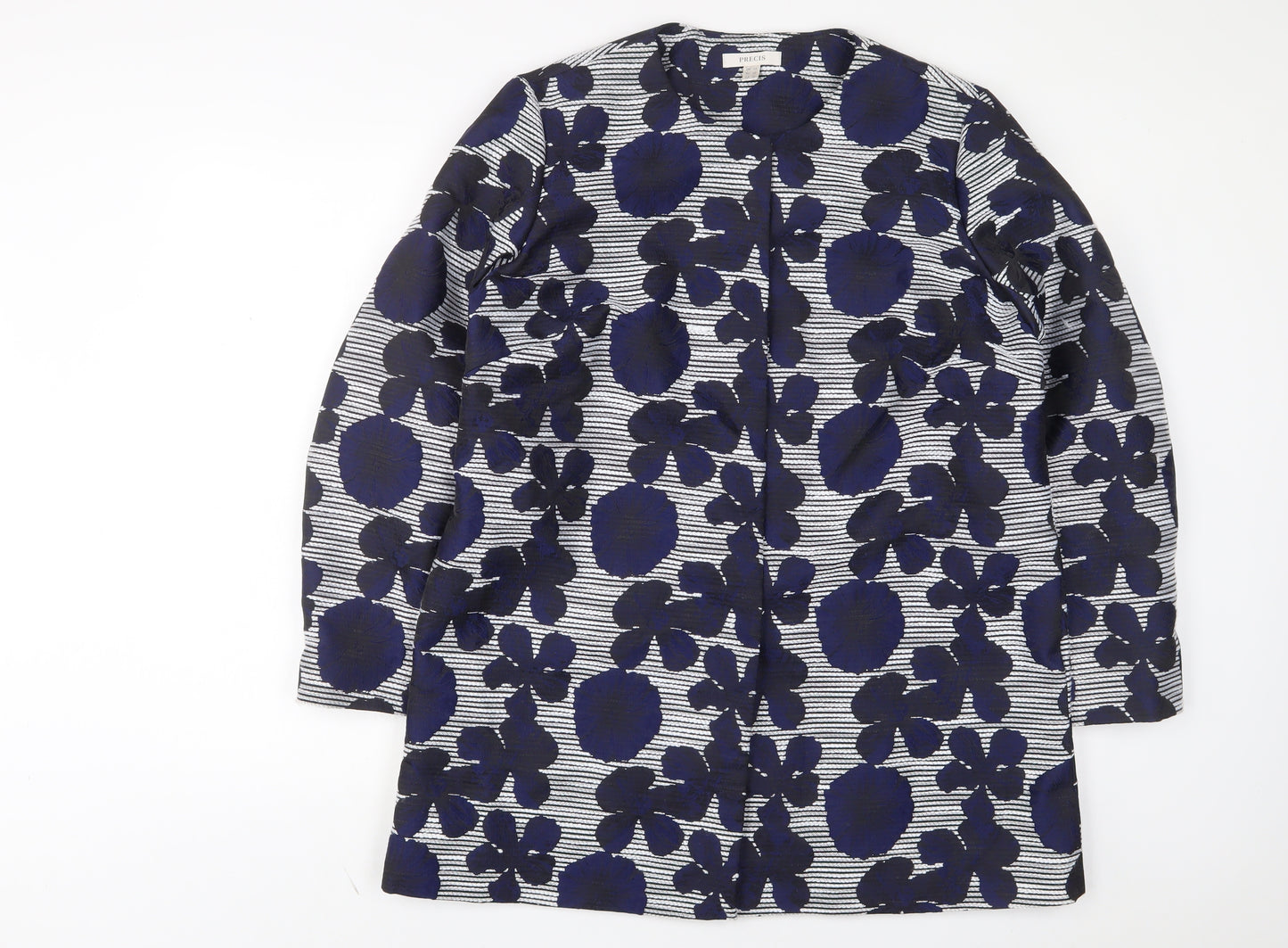 Precis Womens Blue Floral Jacket Size 14