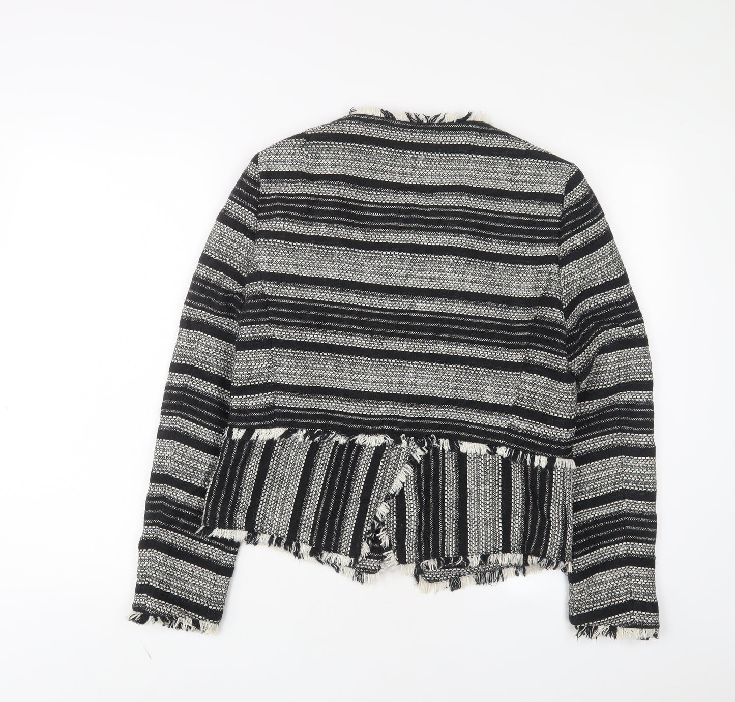 Marks and Spencer Womens Black Geometric Jacket Size 12 Snap