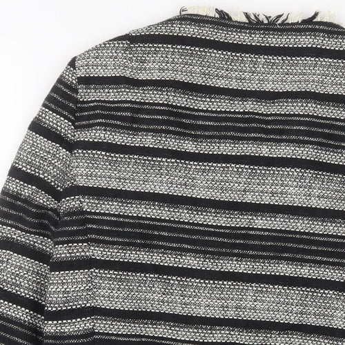 Marks and Spencer Womens Black Geometric Jacket Size 12 Snap