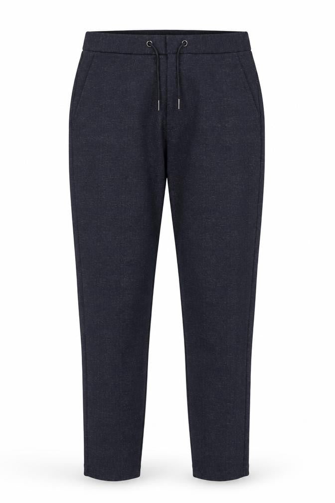 Front view of celio* women’s blue polyester trousers, size S, 30-inch leg regular hook & eye