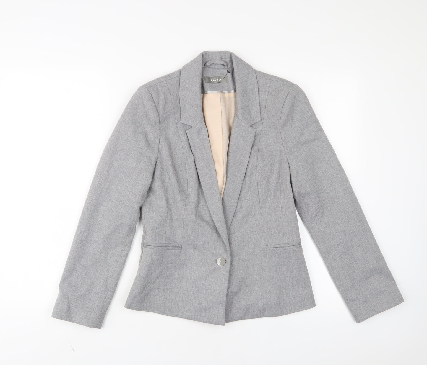 Oasis Womens Grey Jacket Blazer Size 8 Button
