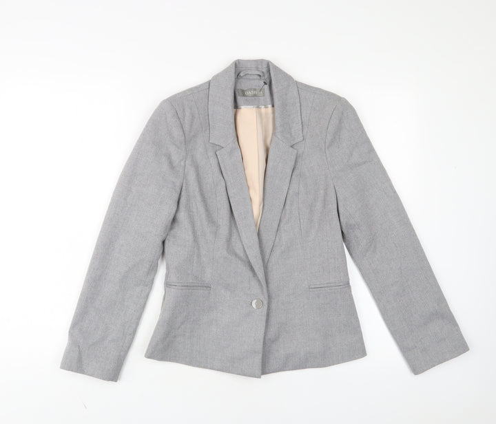 Oasis Womens Grey Jacket Blazer Size 8 Button