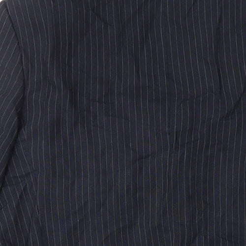 Marks and Spencer Mens Blue Striped Linen Jacket Suit Jacket Size 46 Regular