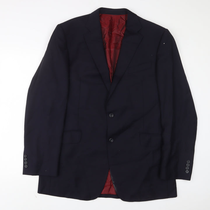 Marks and Spencer Mens Blue Wool Jacket Suit Jacket Size 42 Regular
