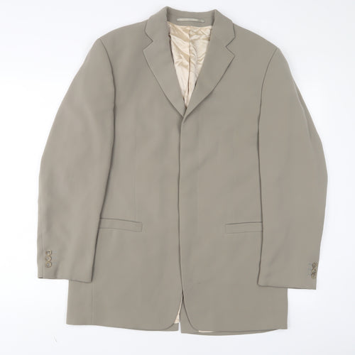 STONES Mens Grey Polyester Jacket Suit Jacket Size 40 Regular