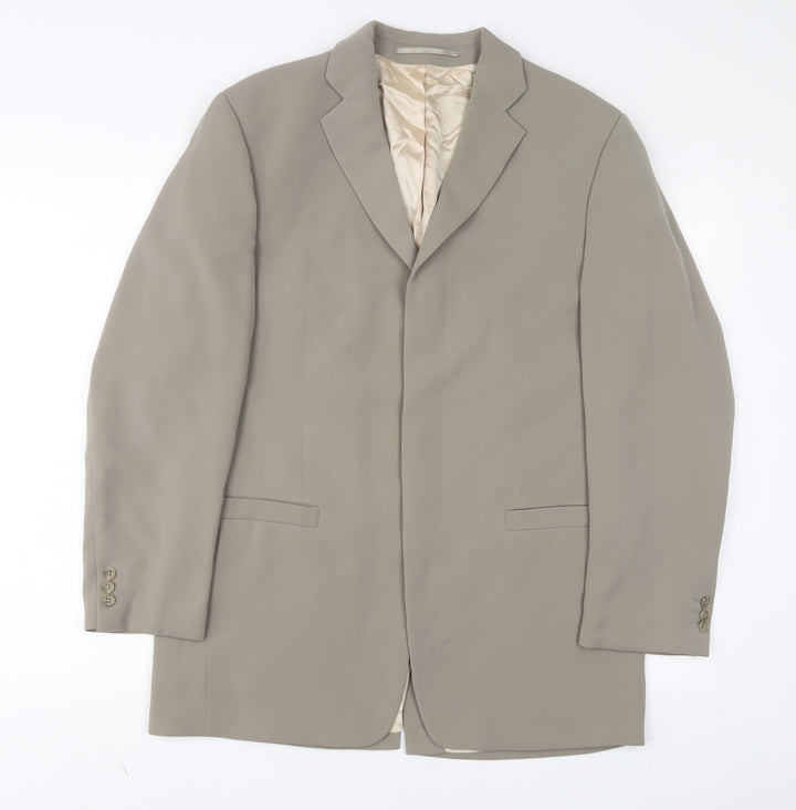 STONES Mens Grey Polyester Jacket Suit Jacket Size 40 Regular