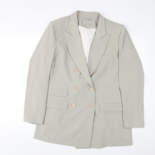H&M Womens Green Jacket Blazer Size 16 Button