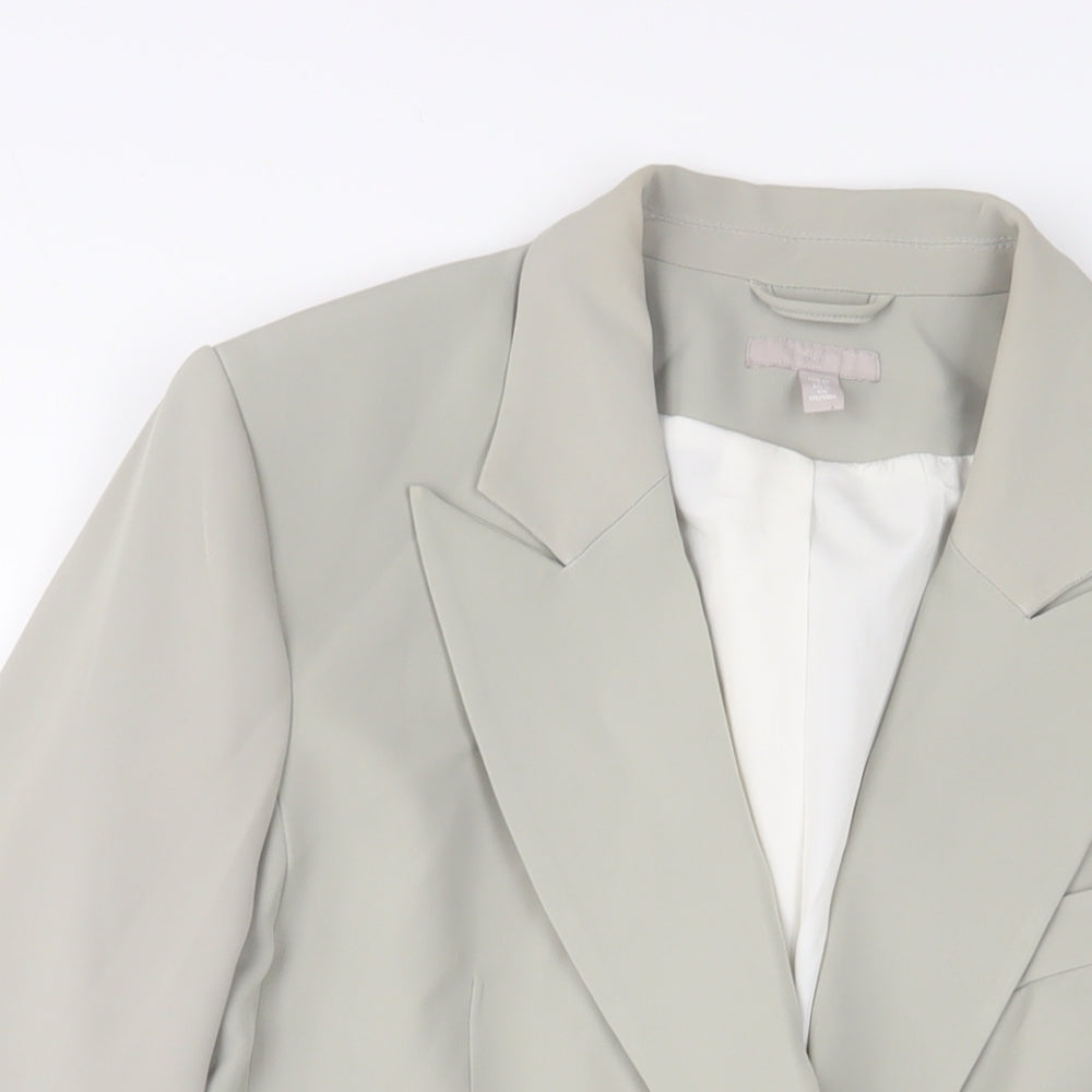 H&M Womens Green Jacket Blazer Size 16 Button