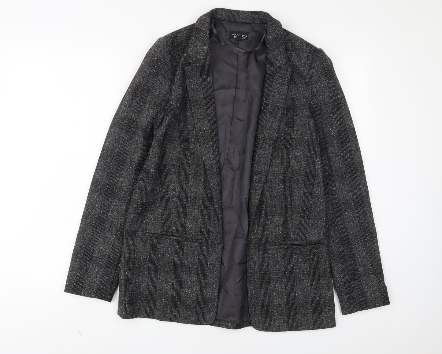 Topshop Womens Grey Jacket Blazer Size 8 - Open