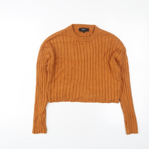 FOREVER 21 Womens Brown Crew Neck Acrylic Pullover Jumper Size S