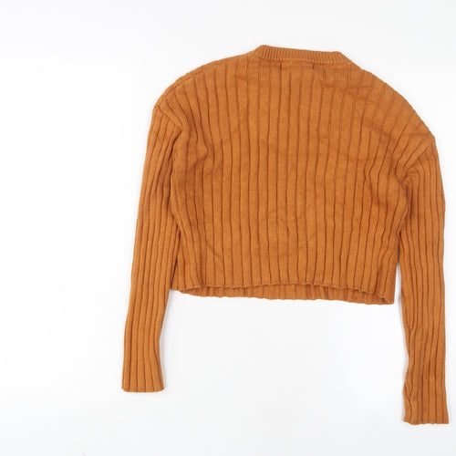 FOREVER 21 Womens Brown Crew Neck Acrylic Pullover Jumper Size S