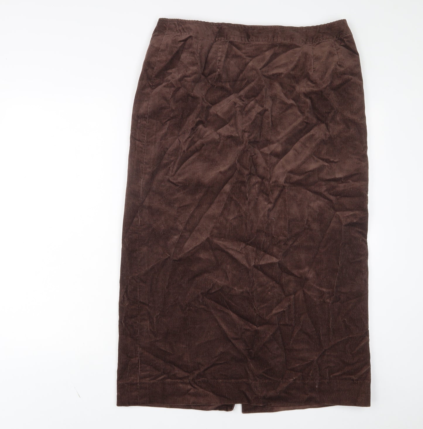 Country Casuals Womens Brown Cotton A-Line Skirt Size 16 Zip