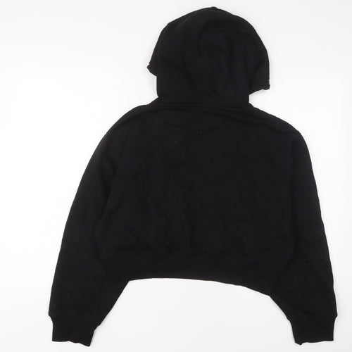 Zara Womens Black Cotton Pullover Hoodie Size L Pullover