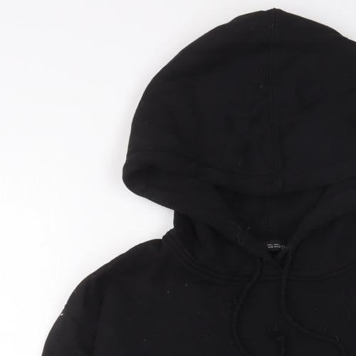 Zara Womens Black Cotton Pullover Hoodie Size L Pullover