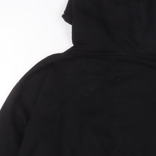 Zara Womens Black Cotton Pullover Hoodie Size L Pullover
