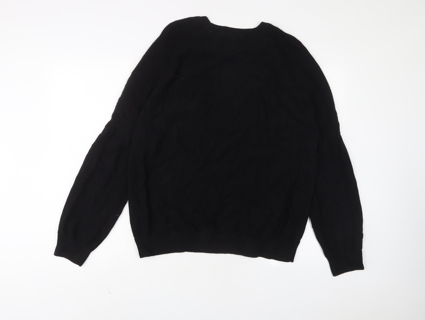 NEXT Mens Black Crew Neck Cotton Pullover Jumper Size 2XL Long Sleeve