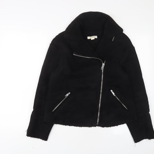 H&M Womens Black Jacket Size 10 Zip - Zip Pockets