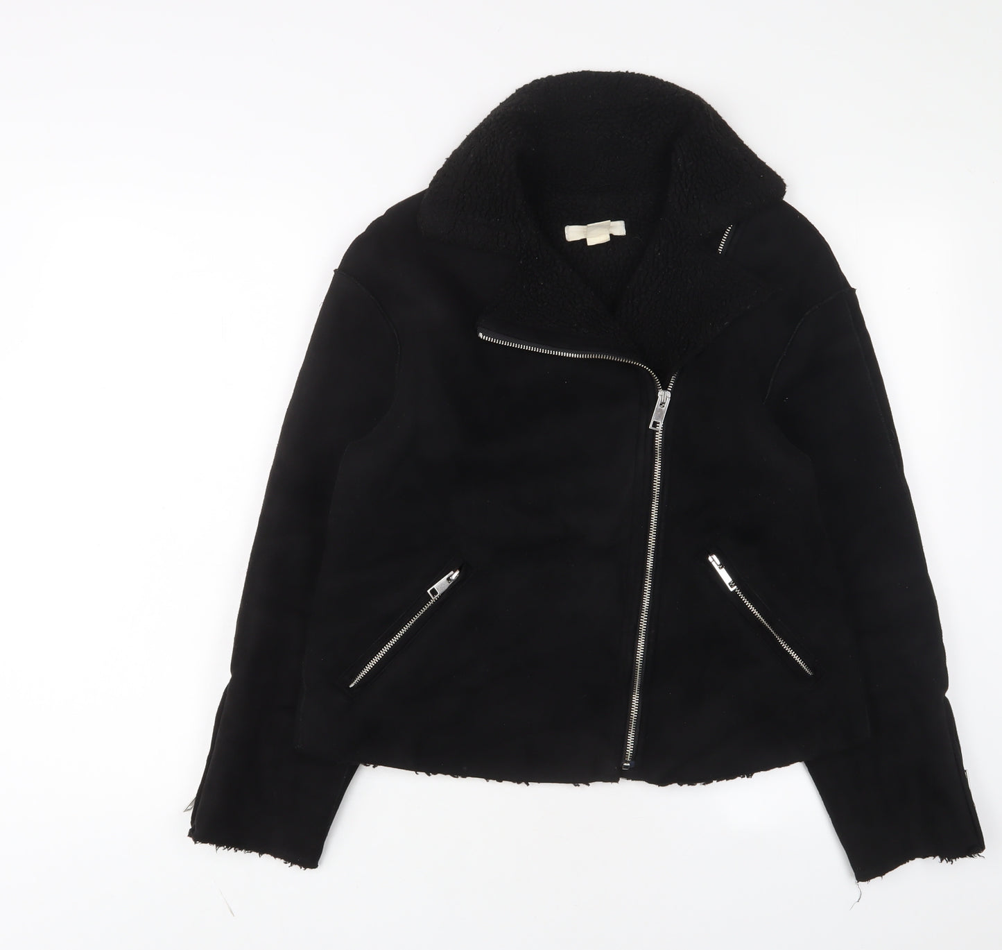 H&M Womens Black Jacket Size 10 Zip - Zip Pockets