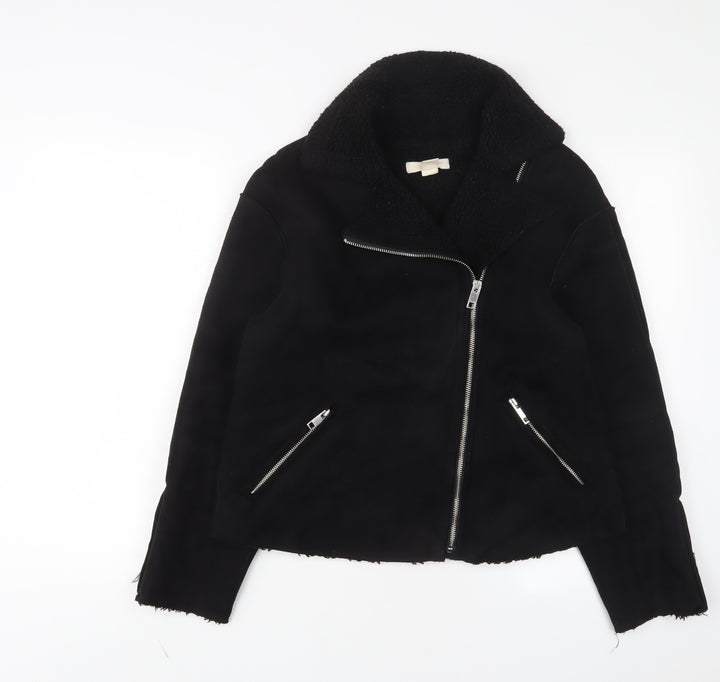 H&M Womens Black Jacket Size 10 Zip - Zip Pockets