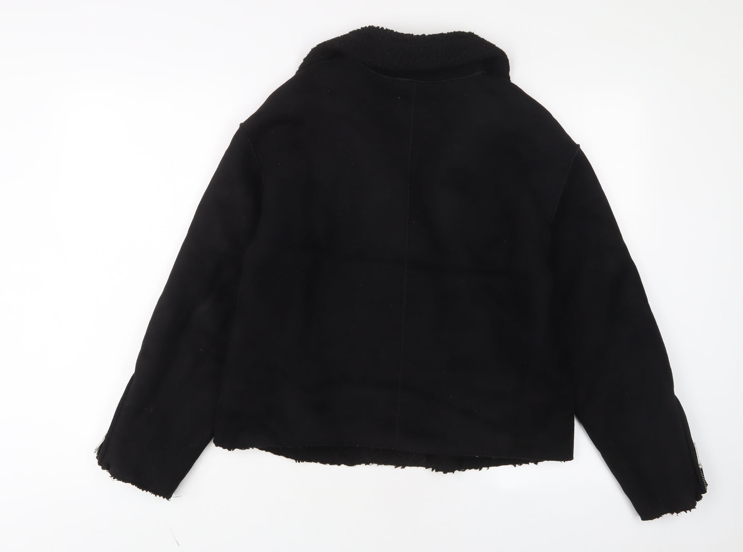 H&M Womens Black Jacket Size 10 Zip - Zip Pockets