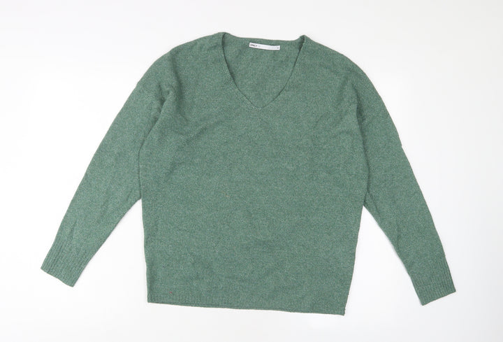 Only Womens Green V-Neck Polyester Pullover Jumper Size XS