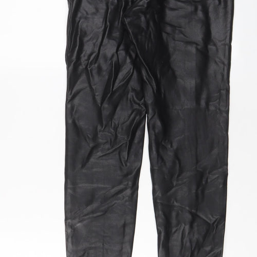 Topshop Womens Black Polyester Trousers Size 6 L27 in Regular Zip